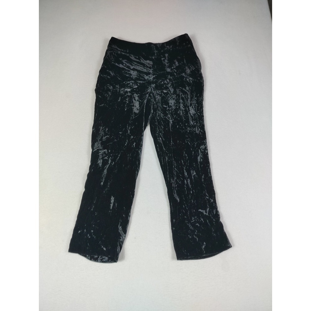 Talbots Velour Pants Women's 6P Black Minimalist Soft‎ Casual Stretch High Waist
